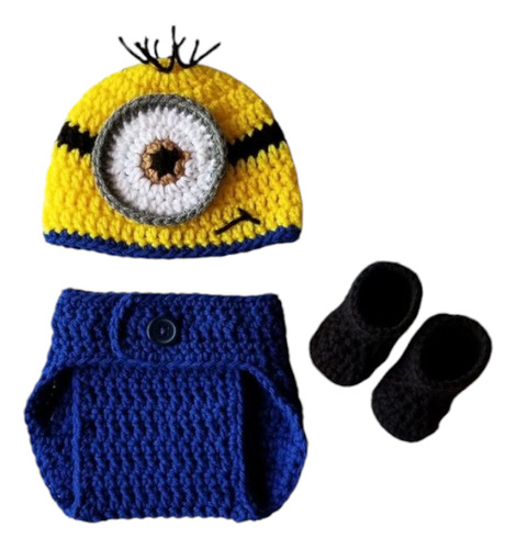 Conjunto Tejido A Crochet De Mini - On Para Bebés De 0-6 M