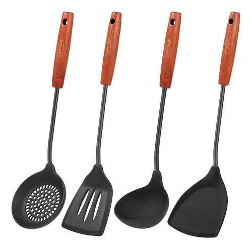 Espátula De Silicona Para Wok, Espátulas Ranuradas, Cucharón