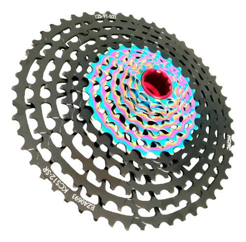 Cassette Sprocket Tornasol 12 Pasos Vel 9-52t Mtb Kcnc Cantidad Máxima De Dientes 52 Cantidad Mínima De Dientes 9 Color Negro Tornasol