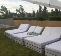Comprar Camastro Reposera De Madera Doble Dos Plazas