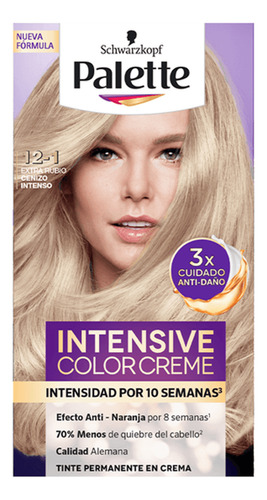 Kit Tinte Schwarzkopf Professional  Palette Palette intensive color cream tono 12-1 extra rubio cenizo intenso para cabello