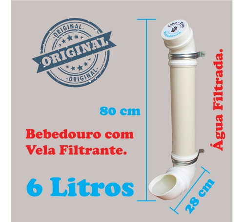 Bebedouro Automático Pvc Cão Cachorro Gato 80cm Com Filtro