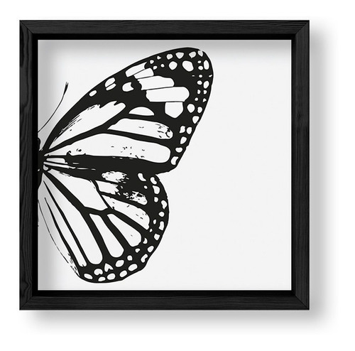 Cuadros Abstractos 20x20 Box Negro Mariposa In Black