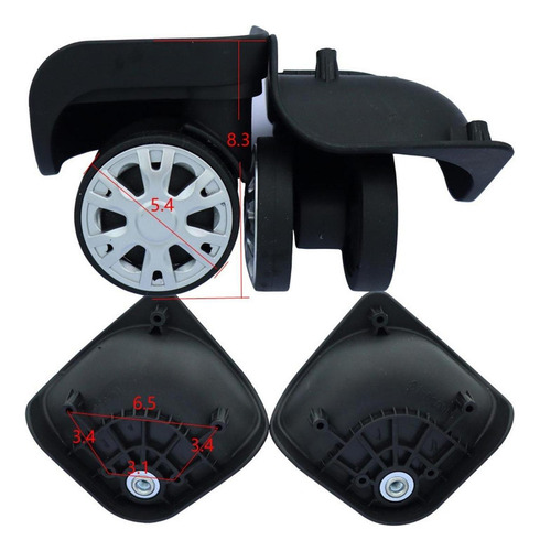 2 Ruedas Para Maleta Con Ruedas Giratorias De 360