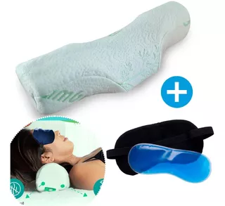 Almohada Cervical + Antifaz Con Gel Para Relajarse Y Dormir