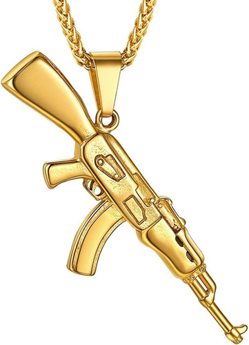 Goldchic Jewelry Army Military Ak-47 /uzi Rifle Pendant Neck