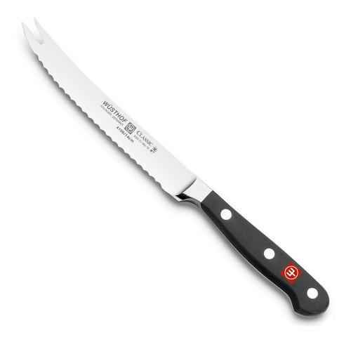 Cuchillo De Acero Inoxidable Para Jitomates, 14 Cm. Color Negro