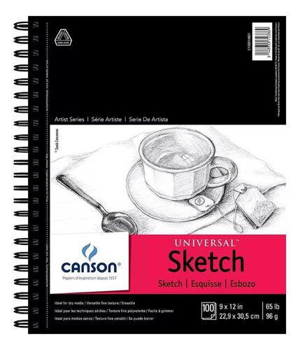 Block Sketchbook Dibujo Canson Universal Sketch 22.9 X 30.5