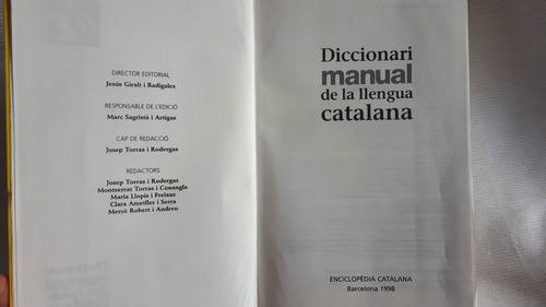 Imagen 4 de 9 de Diccionari Manual De La Llengua Catalana Enciclop Catalana