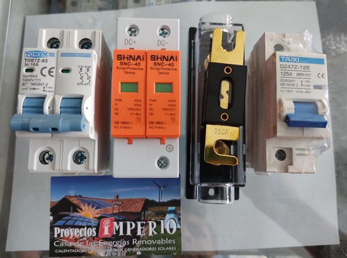 Kit Protecciones Sist Solar Fotovoltaico Breaker Diferencial