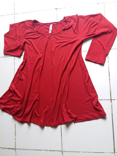 Imagen 7 de 10 de Remera Acampanada Manga Larga Modal Con Lycra
