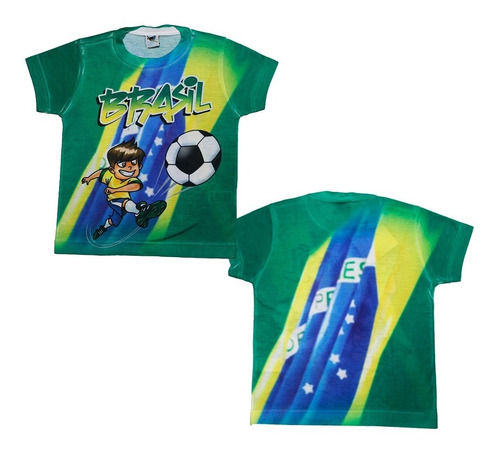 Camisa Camiseta Brasil Infantil Menino De Ótima Qualidade