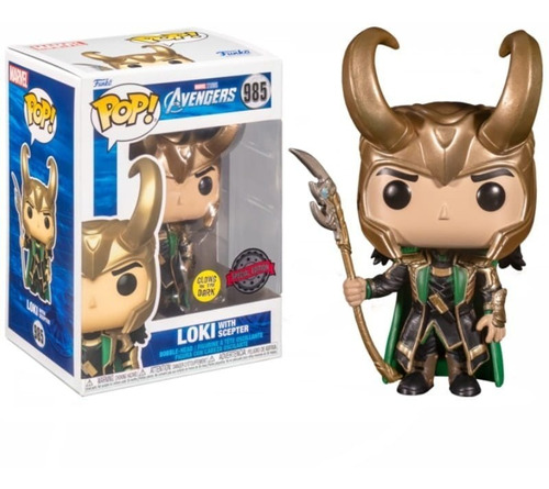  Funko Pop ! Loki (with Scepter) # 985 The Avengers Original