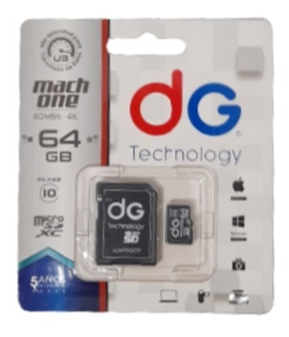 Memoria Micro Sd Dg 64 Gb Con Adaptador De Sd Clase 10 U3