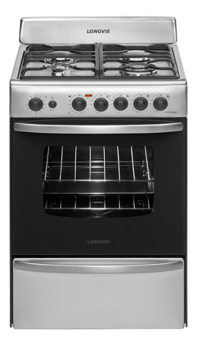 Imagen 2 de 3 de Cocina A Gas Longvie 19601x 60cm Inox Encendido Una Mano
