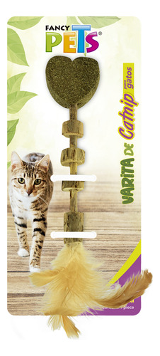 Fancy Pets Juguete Para Gato Varita Con Catnip Corazon Pluma