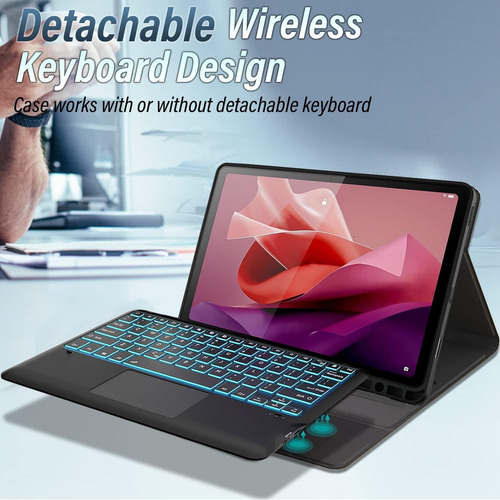 Funda De Teclado Lenovo Tab P12 - Retroiluminación 7 Colores