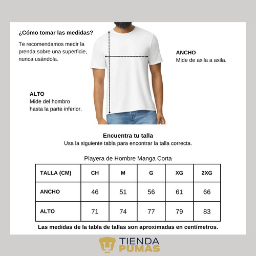 Playera Hombre Pumas Unam Original Enfoque D