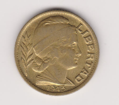Moneda Argentina 20 Ctvs Año 1943 Janson 197 Excelente +