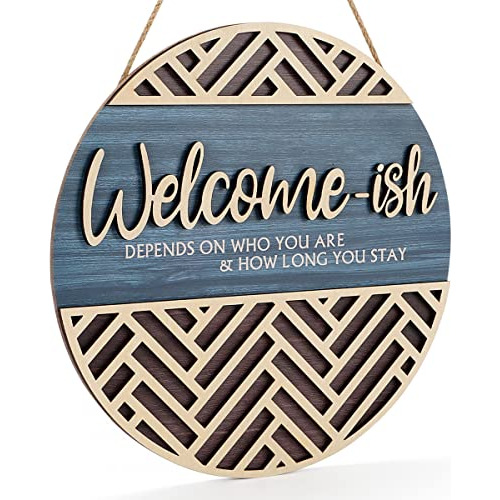 Iarttop 3d Bienvenido Hanging Sign Plaque Para La 8hnxx