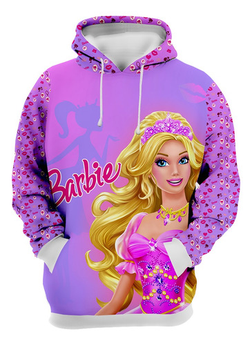 Moletom Full Print Sublimado Barbie Boneca Infantil