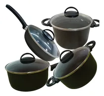 Comprar Kit De Panelas Com 4 Teflon Frigideira E Panelas Cor Preto