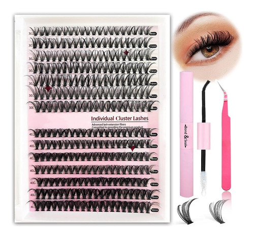 Kit De Extensión De Pestañas, Mezcla 30d 40d Con Unión Y