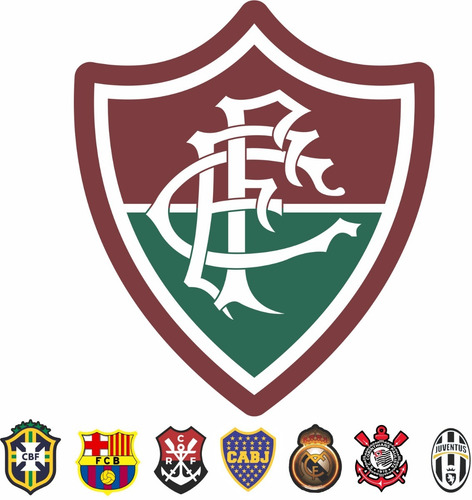 Adesivo Fluminense Escudo Futebol Brasileiro Logo Kit 12pcs