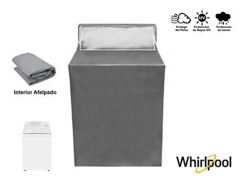 Cubre Lavadora Afelpada Carga Super Panel  18-25kg Whirlpool