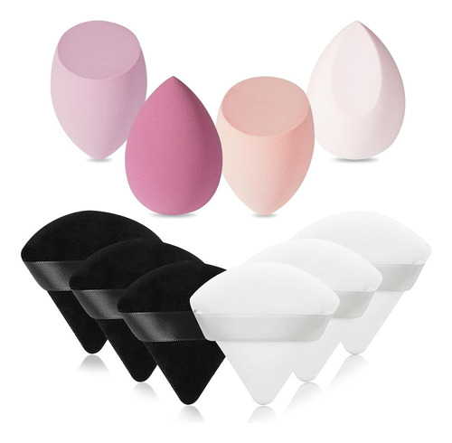 Juego De 6 Esponjas De Maquillaje De Terciopelo Y 4 Esponjas