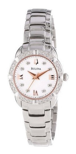 Conjunto Caja De Reloj Bulova 96r176 Diamante De Las Mujeres