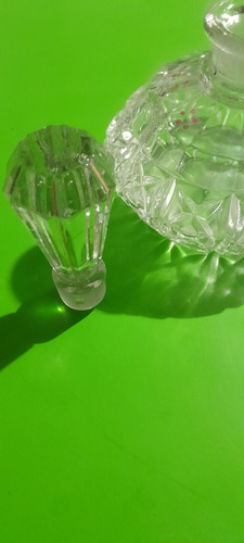 Antiguo Perfumero De Cristal 15cm De Alt Reliquia Facetado (Usado)