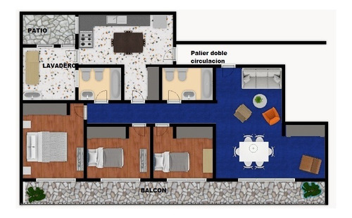 Imagen 3 de 14 de Depto 4 Amb Al Frente C Balcon - 2 Baños - Cocina Comed