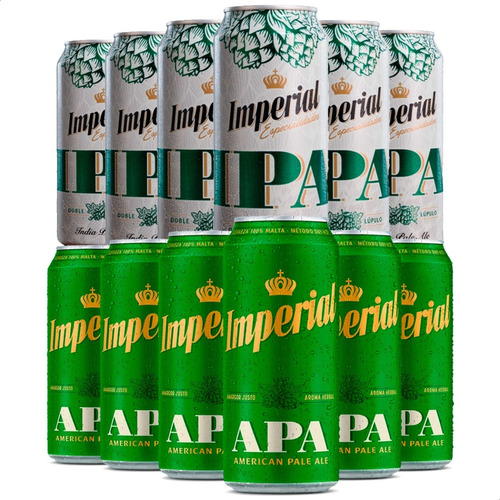 Cerveza Imperial Apa Dry Hop + Ipa Doble Lupulo 473ml X12