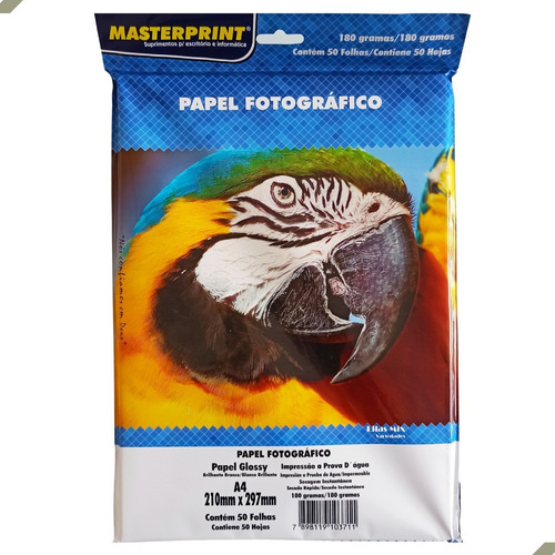 Papel Fotográfico 180g A4 50 Folhas Glossy Premium Masterprint