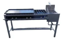 Comprar Parrilla De 3 Quemadores Dobles + Freidora +comal 80x40cm Gris