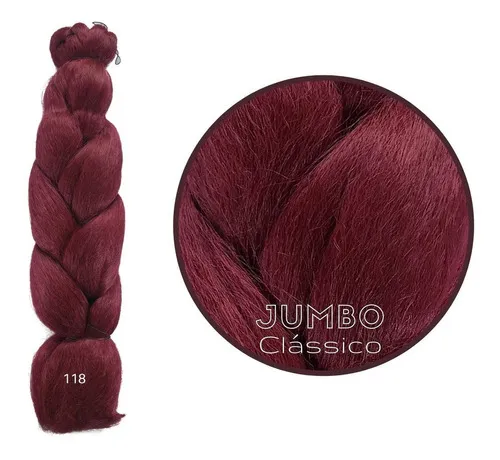 2 paquetes gigantes para trenzas en forma de caja de trenzas, color 118, rojo cereza