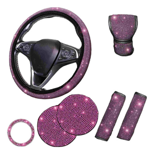 7 Rosa Bling Juego De Accesorios De Coche Para Mujer Y Niña