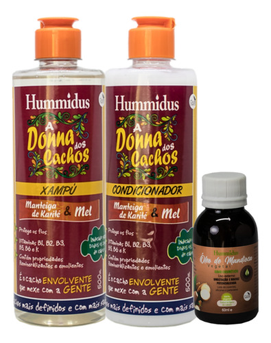 Shampoo E Condicionador Karité E Mel 500ml - Óleo Mandioca