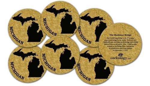 Corkology Michigan Posavasos, Corcho