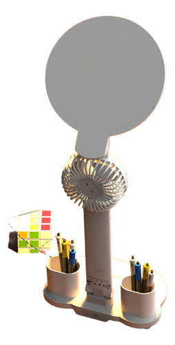 Luminária De Mesa Com Ventilador Dobravel Com Led Ajustavel