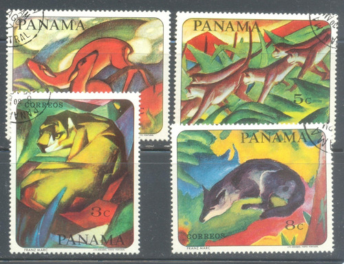 Estampillas De Panamá Pinturas Animales 