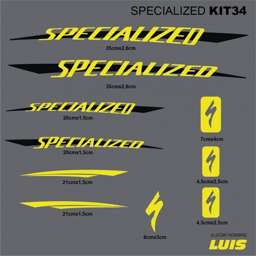 Specialized Kit34 Sticker Calcomania Para Cuadro De Bici