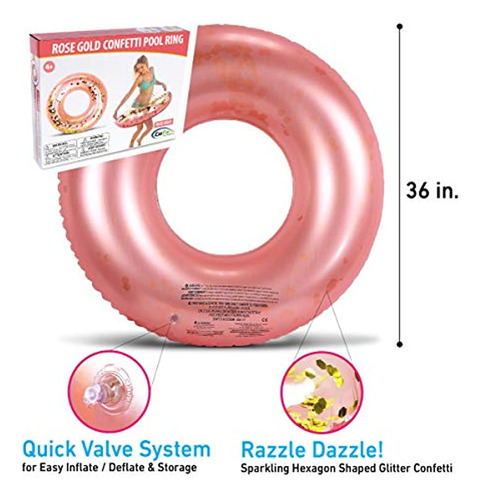 Inflatable Pool Float Party Accesorio Para Tubo Rose Gold Co