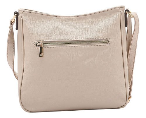Bolsa Feminina Chenson Transversal Média Envelope Cor Bege Desenho Do Tecido Lisa