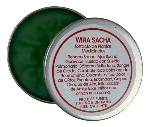 10 Latas Wira Sacha Verde Unguento Frotacion En Lata /masaje