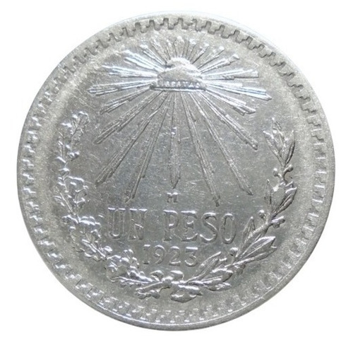 México 1 Peso Resplandor 1923 Plata Ley 0.720