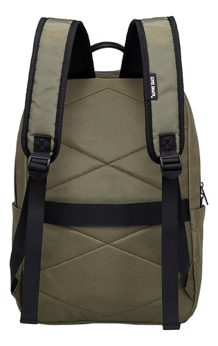 Mochila Portanotebook Alpine Skate 22112 Color Verde Diseño De La Tela Lisa