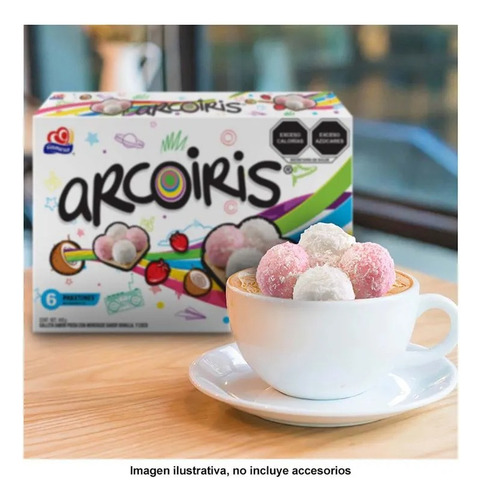 Galletas Arcoiris Bombón 84 Pack 504pz Fresa Vainilla Coco