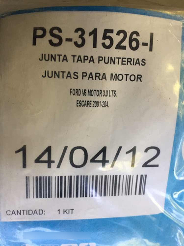 Junta Tapa Punterías Ford V6 (3.0l) Escape (2001-2004)